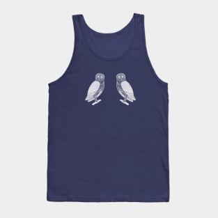 Barn Owls in Love - detailed hand drawn bird design Tank Top